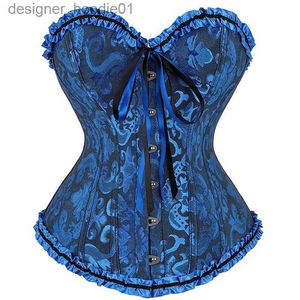 Mulheres Shapers Bustiers Corsets Corset Top Sexy Lace Plus Size Erótico Zip Floral Mulheres Bustier Overbust Lingerie Brocade Victorian Fashion DropBustiers L230914