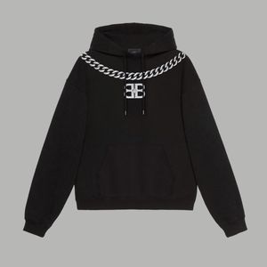 Tasarımcı Lüks Sonbahar/Kış Fashion Street Pamuk Spor Kazak Nefes Alabilir Gevşek Erkekler ve Kadınlar Mektup Zinciri Desen Günlük Hoodie