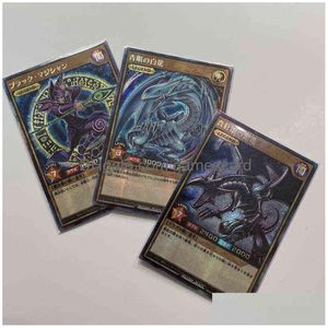 Yu gi oh rd flaş Japon özel mavi gözler beyaz ejderha siyah sihirbaz gerçek kırmızı hobi koleksiyon kartı g220311 Damla Teslimat DHFI4