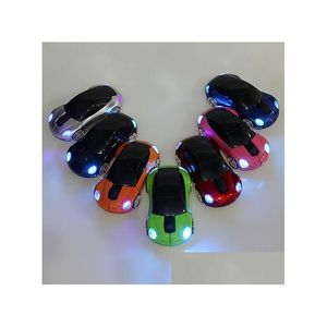 Fareler Kablosuz 2.4GHz Araba Mouse 3D Optik Spor Şekil Alıcı PC Dizüstü Bilgisayar Bırakma Dağıtım Bilgisayarları Ağ Klavyeleri Girişleri Dhuyz