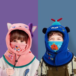 Geniş Memlu Şapkalar Kış Kış Polar Beanies Erkekler için Kızlar Açık Bebek Kaput Acquf Kids Boyun Için Balaclava Çocuk Kap Eldiven 230915