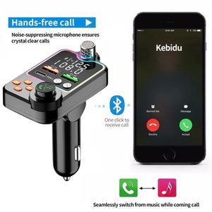 Universal Bluetooth 5.0 Araba FM Verici Çift USB Araç Şarj Cihazı PD TYP-C Hızlı Şarj Kablosuz Handfree Arama Ses Alıcı Mp3 çalar