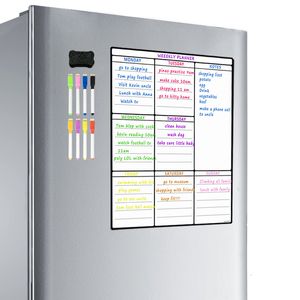Beyaz tahtalar Mutfak Buzdolabı İçin Manyetik Beyaz Tahta Sayfası Çok Amaçlı Buzdolabı Haftalık Beyaz Tahta Takvimi 8 Pen 230914 ile Menü Planlaması için