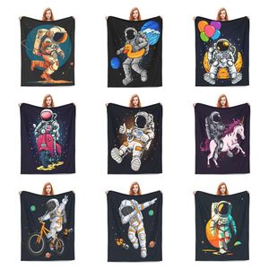 2023 L'ultima coperta da astronauta di design Serie di astronauti modello di esopianeta sfondo cosmico tendenza della moda divano letto resto copertura coperta Vacanza regalo di compleanno