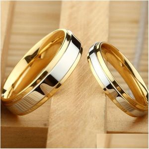 Couple Rings High Quality New Arrival Titanium Stainlesssteel Ring For Women Men Lady Lovers Shining Engagement Jewelry Male Female Dr Dhrvw