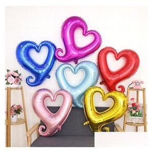 Parti dekorasyonu 32 büyük boy kanca kalp şeklinde folyo helyum balonlar sevgililer günü dekor seni seviyorum şişme hava globos malzemeleri d dhcgf