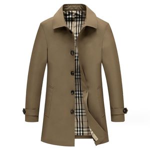 Casacos de trincheira masculinos 2023 nova marca de luxo hotsales designer de moda de alta qualidade clássico masculino longo trench coat solto jaqueta à prova de vento