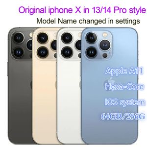 Refurbished Original Unlocked OLED Screen iPhone X in iPhone 13 Pro 14 pro Cellphone style Apple iPhone 14 pro RAM 3GB ROM 64GB 256GB Mobile phone