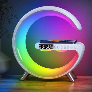 Kasaist çok fonksiyonlu 15W kablosuz hızlı şarj istasyonu Bluetooth hoparlör qi telefon kulaklık beyaz gürültü rgb gece ışık akıllı lamba LED çalar saat uygulaması kontrol