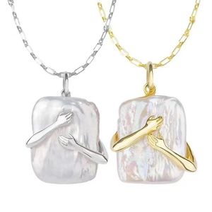 Ожерелья с подвесками 2021, модное уникальное ручное ожерелье для пары, обнимание для женщин, влюбленных, ювелирные изделия для дружбы, рождественские подарки, длинная шея, цепочка299t