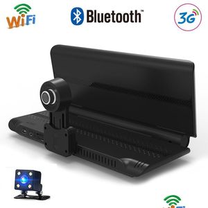 Araba GPS Aksesuarları HD 7 inç DVR 3G Android Kaydedici 1080p Çift Lens Kamera Bluetooth WiFi 16GB Navigasyon Haritalar Damla Desen