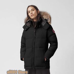 Kanada Erkekler Down Parkas Yüksek Kaliteli Kadın Tasarımcı Kazık Moda Kış Erkek Bayanlar Ceket Lüks Mektup Ekose Klasik Sıcak Kürk Yakası Üst XS-2XL