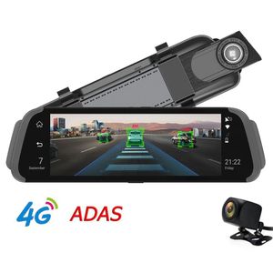 Araba GPS Aksesuarları 10 inç 4G Arka Görünüm Ayna Adas 1080p Çift Lens Video Kayıt Cihazları G.
