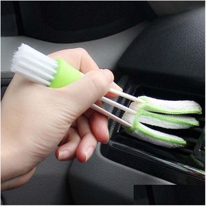 Car Sponge Household Clean Tool Double Slider Vent Air Outlet Cleaning Brush Kit Home Window Blinds Keyboard Cleaner Tools Drop Deli Dh1Yg