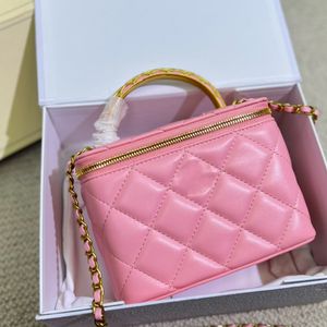 Розовая дизайнерская сумка дизайнер пакет дизайнер маленькая сумка для скрещивания сумочка на плечах сумки для макияжа с золотой цепочкой офис туристический шоппин