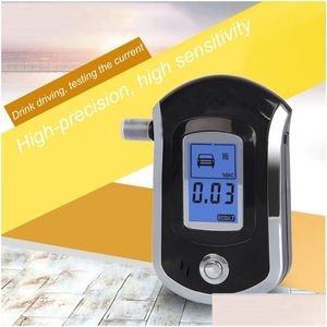 Test dell'alcolismo Digital Breath Alcohol Tester professionale Etilometro con ampio display LCD 5 Moutieces Alcoli Parcheggio Breathal Dhasy