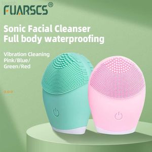 Electric Face Scrubbers Electric Silicone Facial Cleanser Vibration Sonic Face Skin Massager Skin Remove Blackhead Ultrasound Deep Pore Cleaning Device L230920