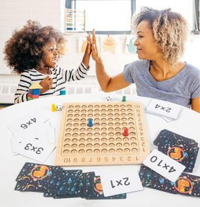 Детские деревянные обучающие пособия по математике и умножению, счетный стол, настольная математическая игра, развивающие игрушки для раннего обучения