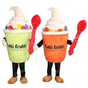 Performans Simülasyon Ice Cream Maskot Kostümleri Karnaval Hallowen Hediyeleri Unisex Yetişkinler Fantezi Oyunlar Kıyafet Tatil Açık Reklam Kıyafet Takım