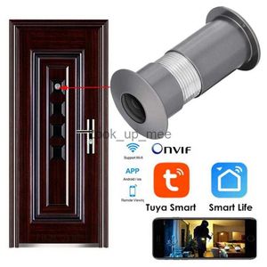 Kapı Zilleri Tuya Video Peephole Wifi Kamera Hareket Algılama Kapısı 1.8mm Lens Görüntüleyicisi Video Eye Kablosuz Ev Güvenlik Otomatik Kayıt HKD230918