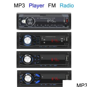 Автомобильная аудиосистема Bluetooth Stereo O Tools Led Mp3-плеер FM-радио Пульт дистанционного управления Aux Mtimedia Dual Usb Tf Может заряжать телефон Drop Delivery Dhkj1