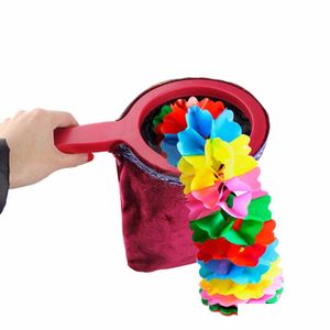 Sihirli sahne hileleri değişim çanta işlerin görünmesini veya ortadan kaybolmasını sağlayın, kırmızı çantaları kapatan desen dağıtım oyuncakları hediyeler bulmacalar oyunlar dh7ln