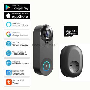 Дверные звонки Tuya Умная видеокамера дверного звонка 4400 мАч Аккумулятор 1080P WiFi Домофон Камера дверного звонка Двусторонняя аудиосвязь с Alexa Echo Show Google Home HKD230918