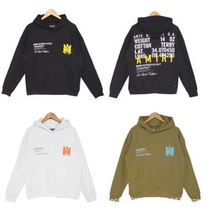 Tasarımcı Ami Erkekler Hoodie FW2023 Sonbahar ve Kış Kızarmış Sokak Poster Mektubu Desen Baskılı Kapüşonlu Çift Sweatshirt Serin Yakışıklı Erkekler Moda