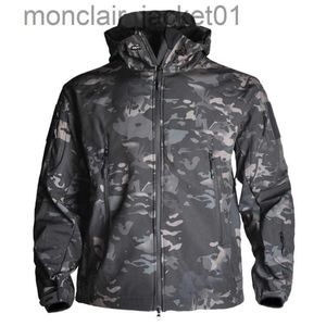 Erkek ceketleri kamuflaj askeri taktik ceket av ceketleri yumuşak kabuk adam savaş su geçirmez polar çoklu ceket açık ceket j230918