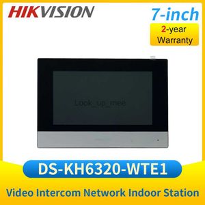 Дверные звонки Hikvision DS-KH6320-WTE1 Монитор внутренней станции 7-дюймовый сенсорный экран Видеодомофон POE WIFI DS-KV6113-WPE1 Разблокировка двери Hik Connect HKD230918