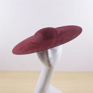 Cimri ağzı şapkalar 40cm fascinators taban marron büyük hap kutusu kapak düğün tilinerisi malzemeleri diy saç aksesuarları şapka kadınlar Kenducky kilise başlık 230918