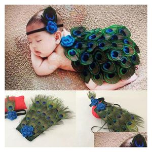 Cosplay Born Bebek Bebekler Cloghet Örgü Peacock Kostüm P O OGRAFRAPHY PROP Bebek Kıyafet Baş Bandı Bebek Damla Teslimat Çocukları Annelik Bez Dhgo8