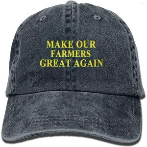 Top kapakları çiftçilerimizi tekrar harika hale getirir Pamuk denim kapağı baskılı unisex erkek kız genç kadın erkekler yetişkin beyzbol şapkası siyah