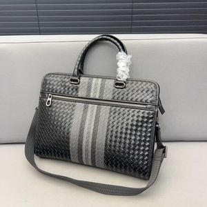 Sacos de laptop de luxo negócios unissex tecelagem fina maleta designer bolsas de negócios mulheres sacoche sacos de ombro warhorse 230915