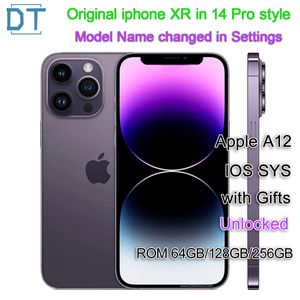 Apple Original iphone XR in iphone 14 pro style phone Unlocked with iphone14 box sealed 3G RAM smartphone,A+Excellent Condition