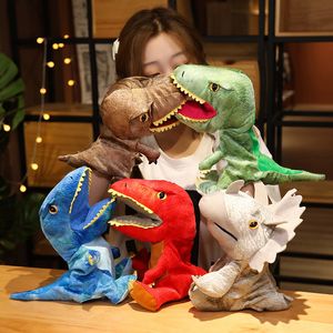 Puppets 1 pc Dinosaur Plush Hand Puppets Lifelike Triceratop Tyrannosaurus Rex Hand Puppets for Kids Adults Muppets 230919