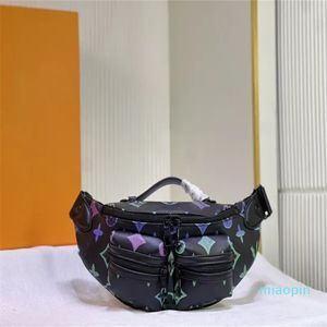 2023 Tasarımcı Kuyruklu Yıldız Siyah Erkekler Lüks Kemer Gölgeleri Deri Fanny Pack Blossoms Crossbody Bel Çantaları Spotlight Baskı Bum