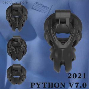Outros itens de beleza para saúde BLACKOUT 2021 Novo Python V7.0 EVO Cage Mamba Dispositivo de castidade masculino Anel de pênis de arco duplo 3D Cobra Cock Adulto s Q230919
