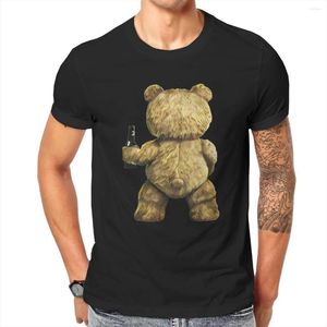 Erkek Tişörtleri Oyuncak Ayı Ted Pure Pamuk Eğlenceli T-Shirt O Boyun Bir İçecek VE TIE SESLİ KISA KULLANIM KULLANIM