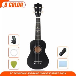 21-дюймовая мини-гавайская гитара с 4 струнами, красочная мини-гитара, музыкальный образовательный инструмент, игрушки для детей, детский подарок для начинающих