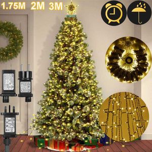 LED String Party 2m 3m Hafıza Led Perde Perde Şelale Peri Işıkları Zamanlayıcı Noel Ağacı Twinkle Star Topper Açık Bahçe Çelenk Işıkları Dekor EU HKD230919