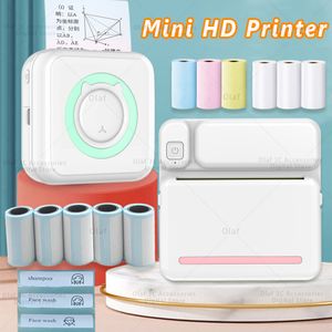 Printers Accessories Portable Mini Label Printer Po Thermal Adhesive Labels Printers Inkless Bluetooth Pocket Mini Printer Stickers Maker 57MM 230918