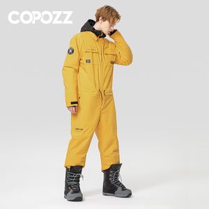 Skiing Suits Thick Men Women OnePiece Ski Jumpsuit Outdoor Sports Snowboard Jacket Warm Jump Suit Waterproof Winter Clothes Overalls Hooded 230918