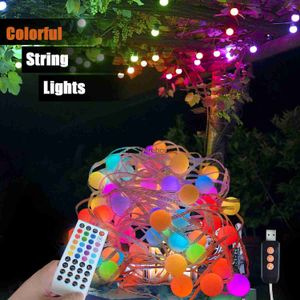 LED Strings Party 20M 130Leds RGB LED Luzes de fadas Coloridas Garden String Light Garland Música Natal Casamento Feriado Decoração de festa de aniversário HKD230919