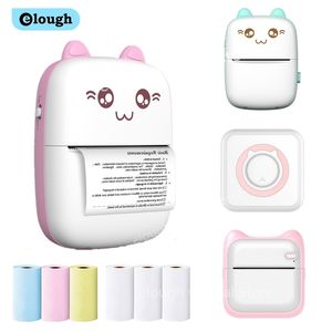 Printers Accessories Elough Mini Printer Portable Label Printer Sticker Wireless Inkless Selfadhesive Thermal Printer Impresora Portatil Android 230918