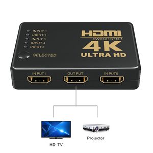 4K 2K 5x1 HDMI Kablo Splitter HD 1080P Video Değiştirici Adaptörü 5 Giriş 1 Çıkış Port HDMI HUB PS4 DVD HDTV PC Dizüstü TV