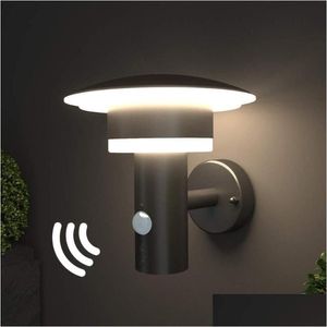 Duvar lambası Dış mekan LED Işık Hareket Sensörü ve Switch Çelik Paslanmaz Pir A-Serisi Enerji Damlası Teslimat Ev Bahçesi Otel Supplies DHL3K