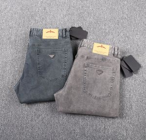 2023 новые осенние и зимние мужские джинсы, высококачественные хлопковые материалы, простые однотонные брюки-карандаш, дизайнерские джинсы класса люкс