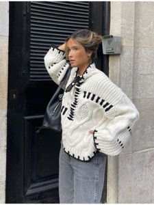 Kadın Sweaters Siyah Birleştirilmiş Kablo Dikişi BUTTLENECK BÜYÜK Boy Kazak Uzun Kollu Şık Gevşek Kadın Süveteri 2023 Sonbahar Kış Kırış Vintage Top 230919