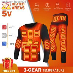 Women's Thermal Underwear Heated Underwear Thermal Underwear Men Heating Motorcycle Jacket USB Electric Heating Thermal Underwear Winter Heated Clothing L230919